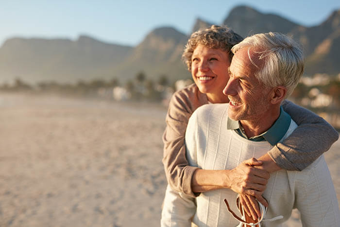 Happy Senior Couple on the Beach